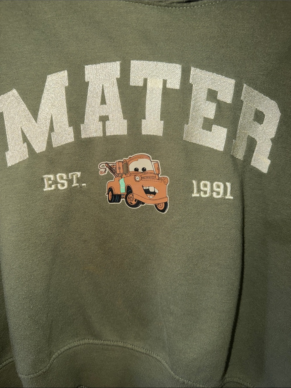 Mater Graphic Hoodie - Olive Green Sweatshirt - Picture 2 of 3